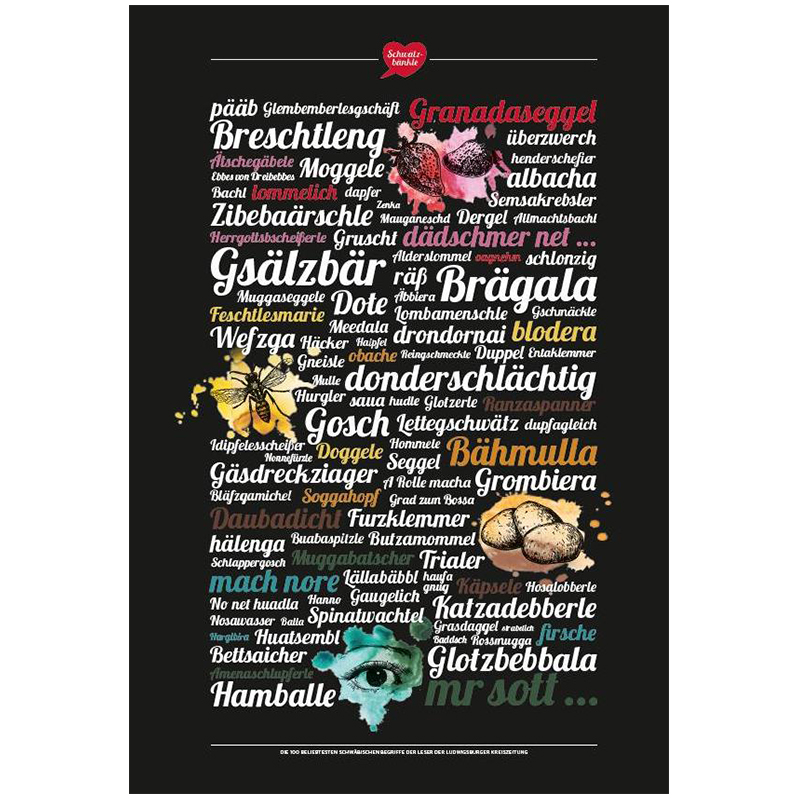 Poster Schwätzbänkle schwäbische Lieblingsbegriffe