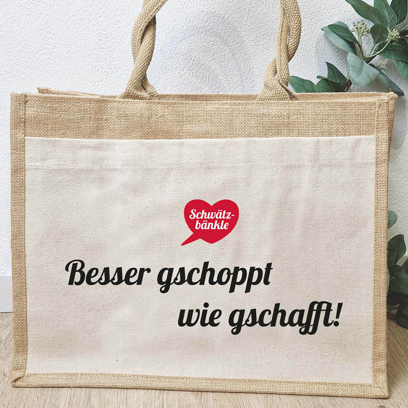 Juteshopper Schwätzbänkle - Besser gschoppt...