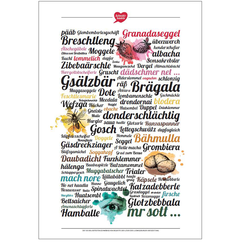 Poster Schwätzbänkle schwäbische Lieblingsbegriffe