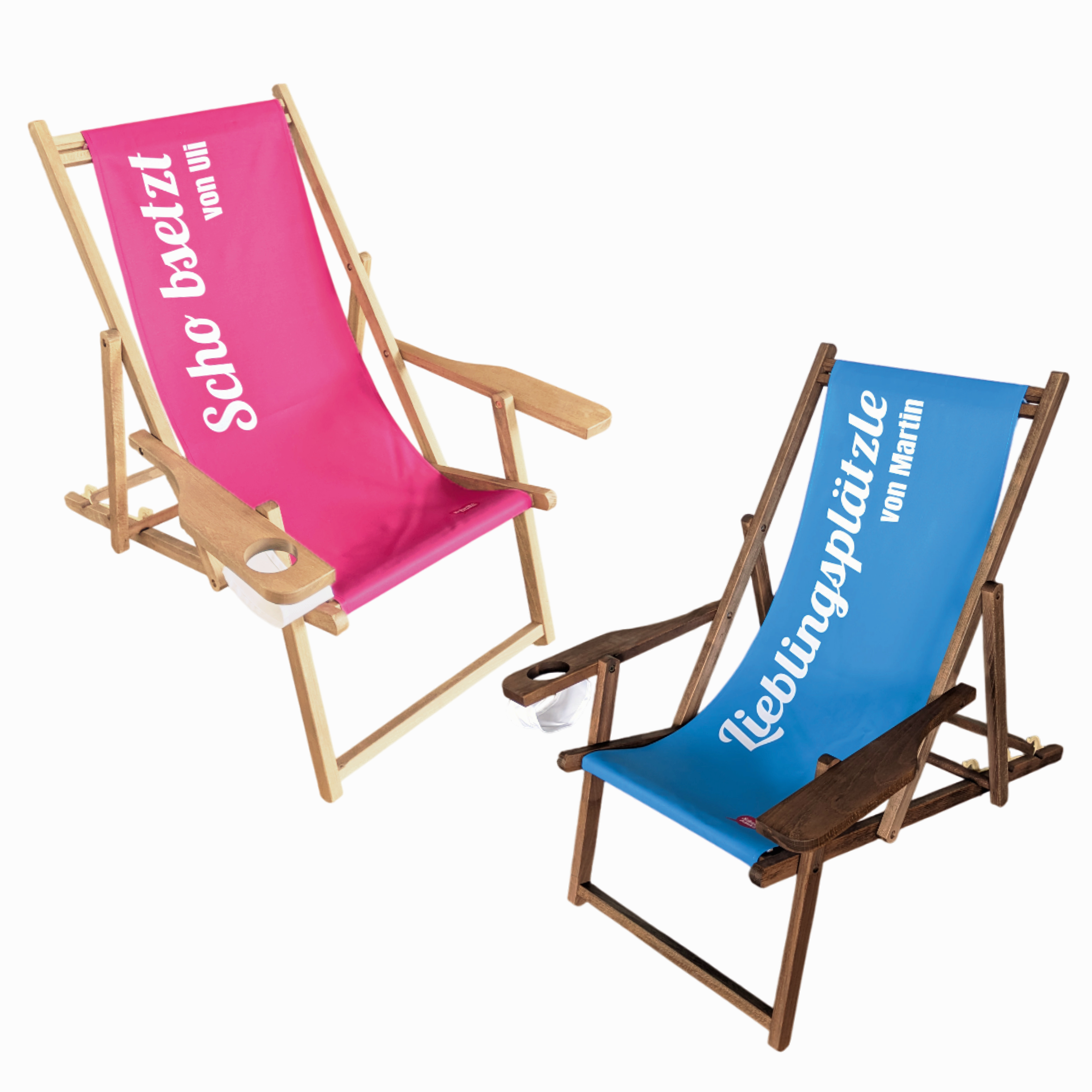 Schwätzbänkle Holz-Liegestuhl mit Armlehne