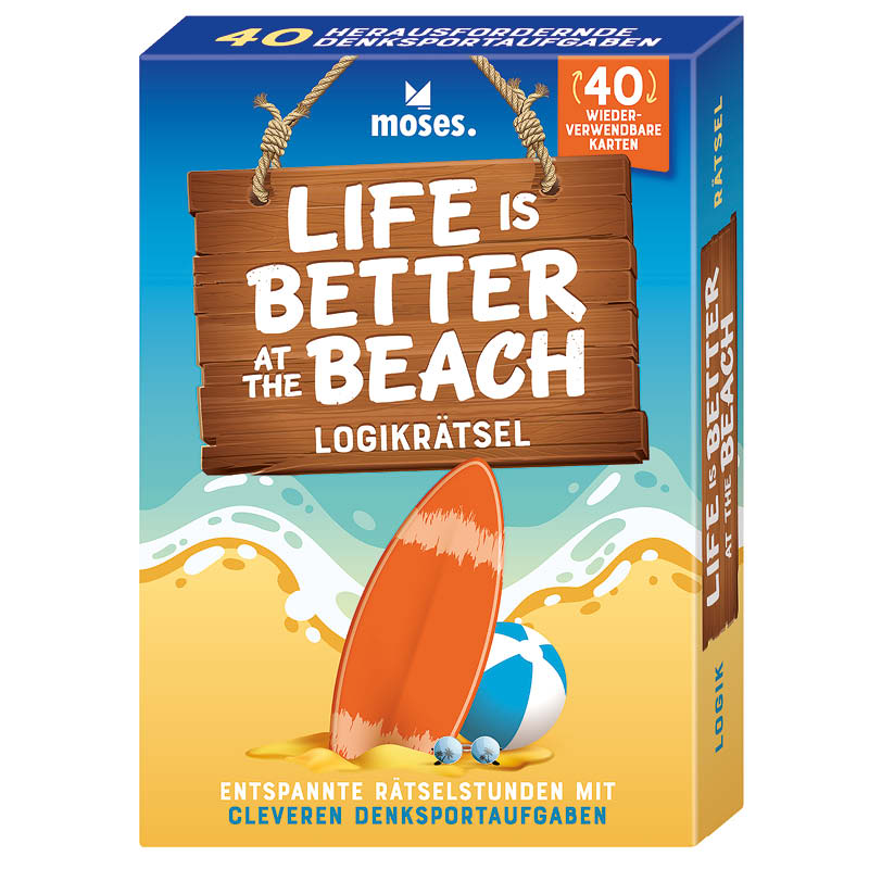 Life is better at the beach – Logikrätsel mit abwischbarem Stift Life is better at the beach – Logikrätsel mit abwischbarem Stift