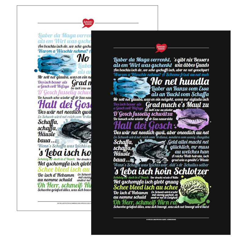 Poster Schwätzbänkle schwäbische Lieblingssprüche