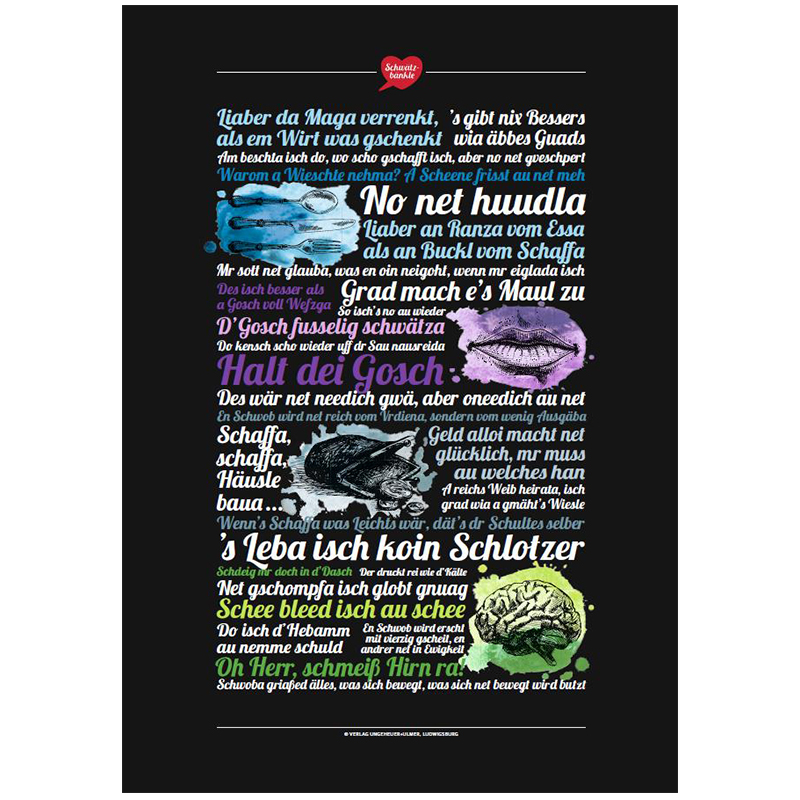 Poster Schwätzbänkle schwäbische Lieblingssprüche