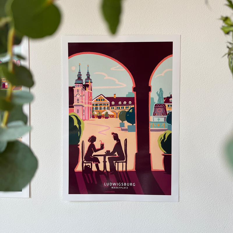 Travel-Poster »Ludwigsburg Marktplatz« Travel-Poster »Ludwigsburg Marktplatz«