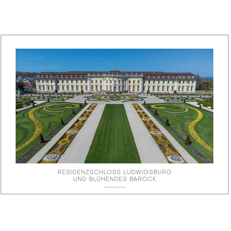 Poster Residenzschloss und Blühendes Barock – Frontansicht Poster Residenzschloss und Blühendes Barock – Frontansicht